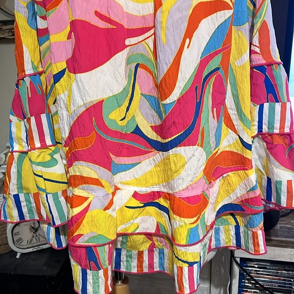 John Mark Women’s 2X Colorful Abstract Waves Print Geometric Tunic Shirt Bright - Picture 8 of 10